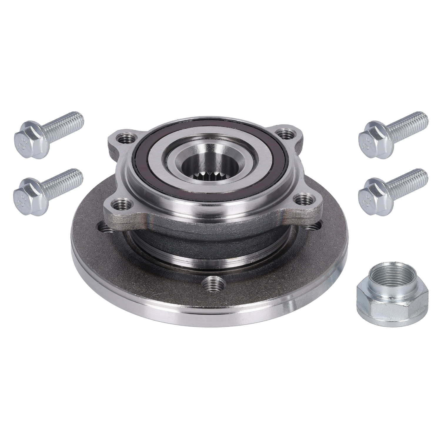 Wheel Bearing Kit with wheel hub, ABS sensor ring and additional parts