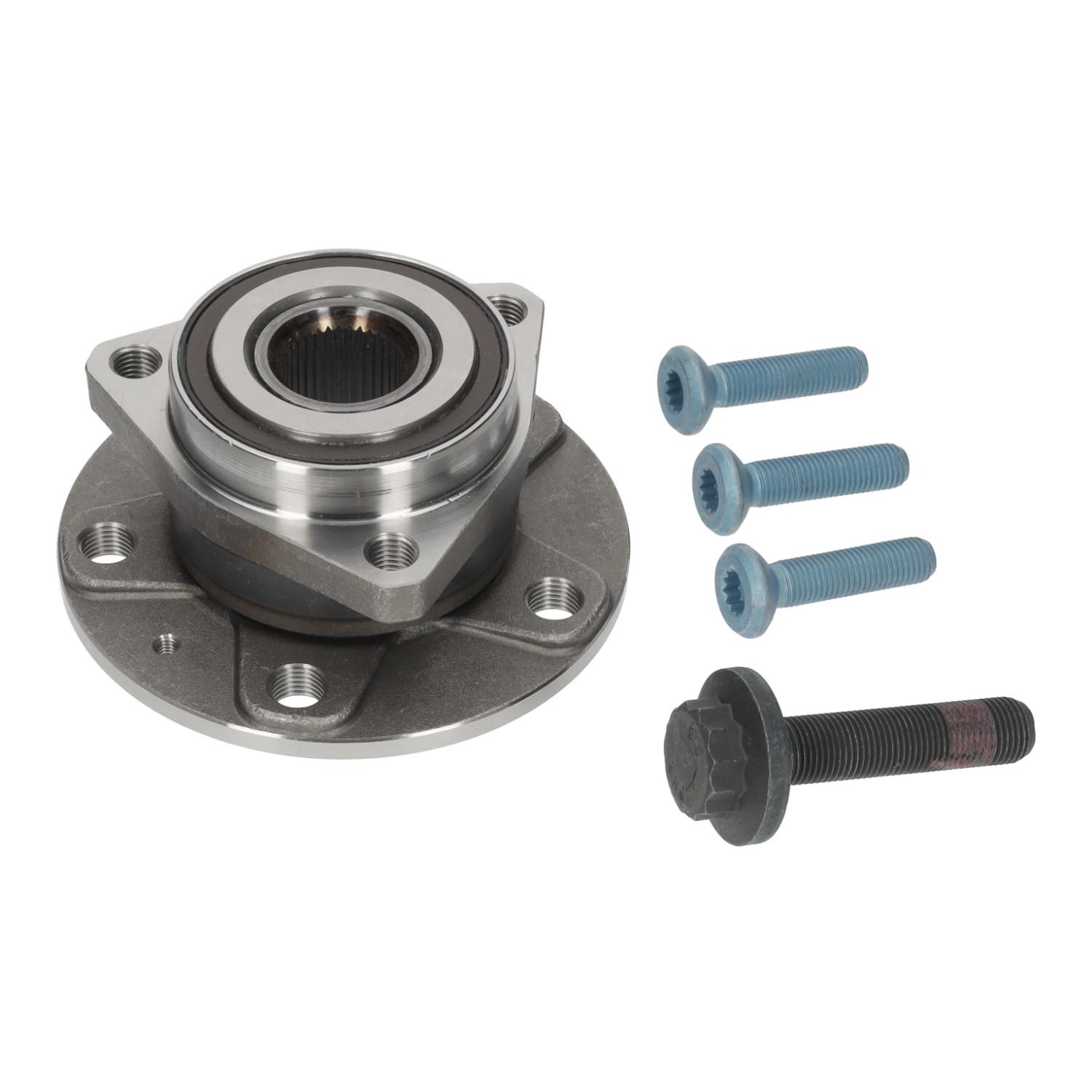Wheel Bearing Kit with wheel hub, ABS sensor ring and fastening bolts