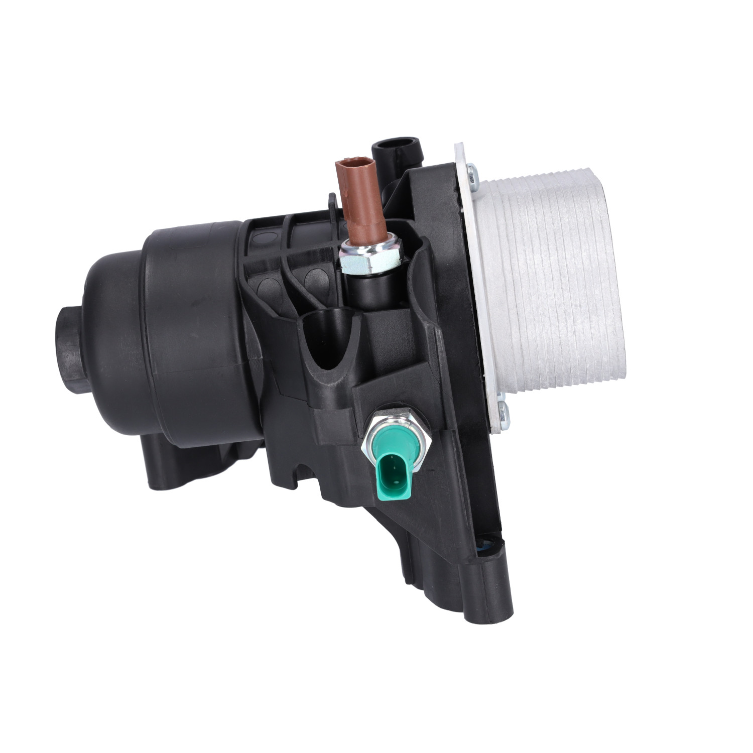 oil filter housing with oil filter and oil cooler