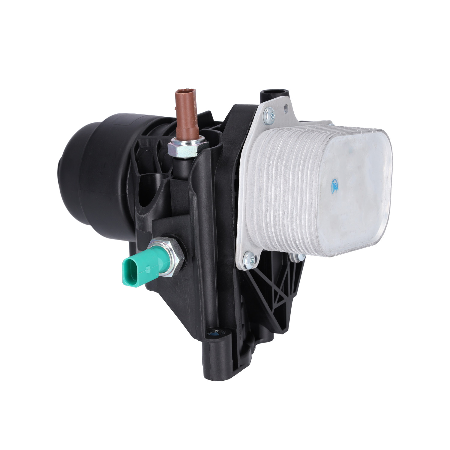 oil filter housing with oil filter and oil cooler