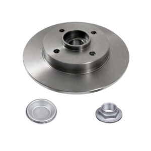 Brake Disc with wheel bearing, ABS sensor ring, axle nut and dust cap