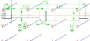 Amortizer Gepek Vrata (772l-630n) – Mercedes-Benz Vito 96-04