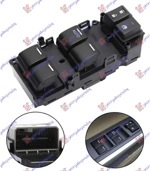 Prekidac U Prednjim Vratima (4 Tastera) (37 Pin) – Honda Accord 08-15 (levi)