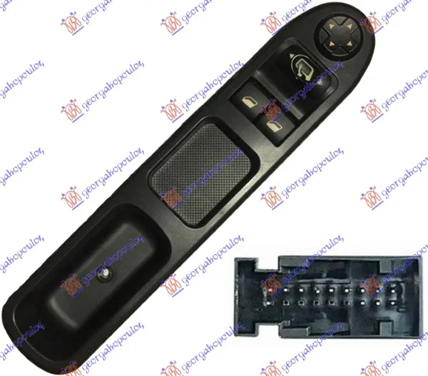 Prekidac U Prednjim Vratima (2 Tastera) (Elektro-Sklopiv Retrovizor) (13 Pin) – Peugeot 207 06-14 (levi)