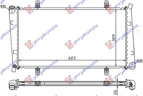 Hladnjak Motora 1.9 Td (623x329x26) 00-06