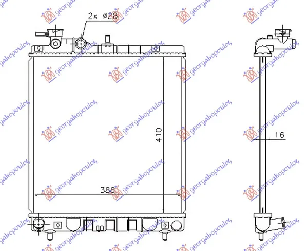 Hladnjak Motora 1.1 12v (+/-Ac) (41×39.5) – Hyundai Atos Prime 03-07