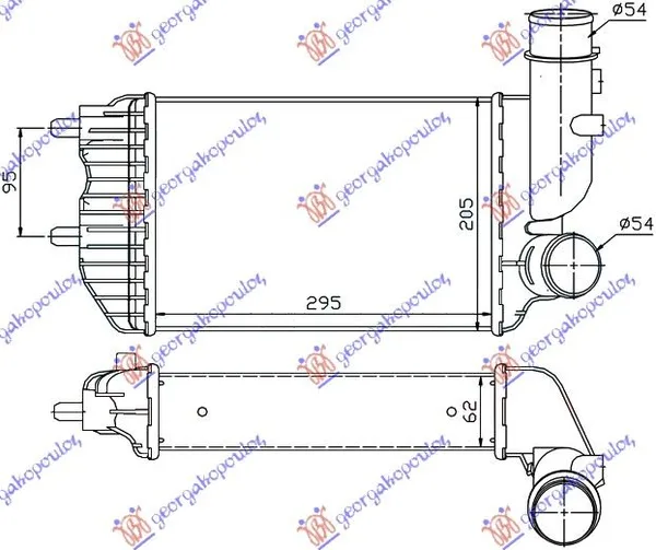 Hladnjak Interkulera Turbo Dizel (295x202x60)
