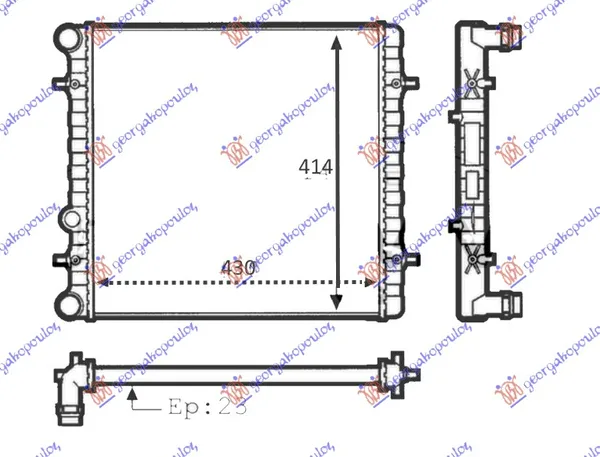 Hladnjak Motora 1.4/1.6 (Man) (-Ac) (43×41.5×2.3) (Valeo)