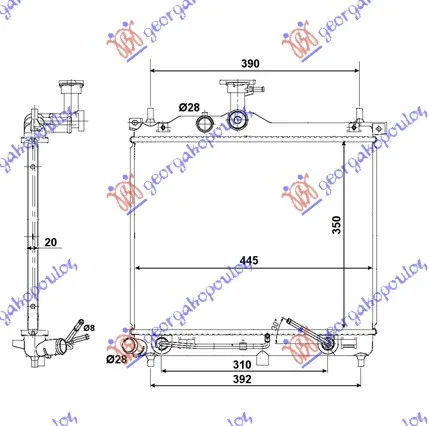 Hladnjak Motora 1.1i 12v 1.1 Crdi (Auto) (44.5×35)