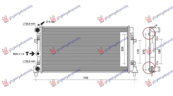 Hladnjak Motora 1.2/1.6 12/16v – 1.2/1.6 Tdi (65×34) (Valeo)