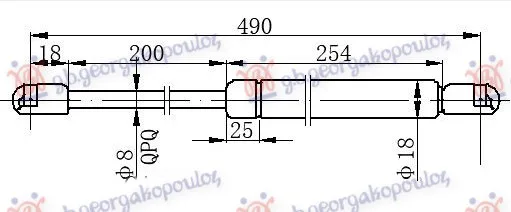 Amortizer Gepek Vrata -99 (Sedan) (490l-230n) – Peugeot 406 SDN 96-05
