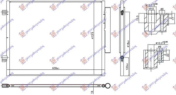 Hladnjak Klime Za Sve Modele Benzin (Man/Auto) (639x473x16)