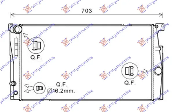 Hladnjak Motora 1.6/2.0 Benzin (Man) N20b16a/N20b20a/B (60×34.5×3.2)