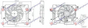 Ventilator Komplet 1.0 Benzin / 1.5 Tdci (250w) (2pin) (Nissens)