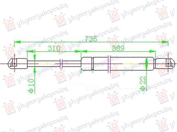 Amortizer Gepek Vrata (737l-725n) – Kia Carnival 98-06