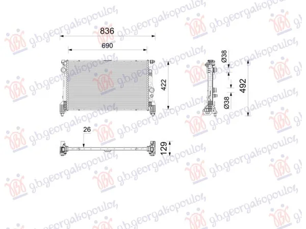 Hladnjak Motora 2.1 Dizel (691×418) (Nrf) – Mercedes-Benz Sprinter 18-