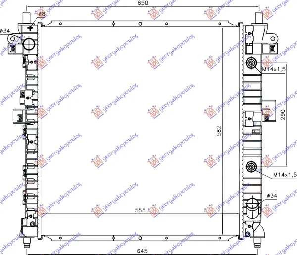 Hladnjak Motora 2.0 Xdi Dizel (Auto) (555x580x26)